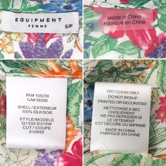 Equipment Femme Silk Sheer Floral Top Blouse Long Sleeve - Picture 8 of 12